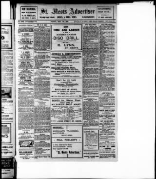 cover page of St. Neots Advertiser published on November 24, 1916