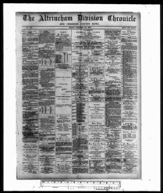 cover page of Altrincham Chronicle published on February 28, 1890
