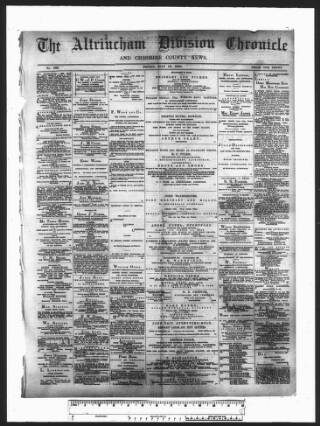 cover page of Altrincham Chronicle published on July 18, 1890