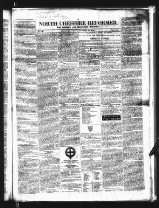 cover page of North Cheshire Reformer published on December 30, 1836