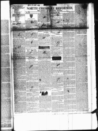 cover page of North Cheshire Reformer published on November 30, 1838