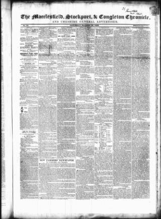 cover page of Macclesfield, Stockport, & Congleton Chronicle published on December 30, 1843