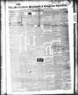 cover page of Macclesfield, Stockport, & Congleton Chronicle published on July 6, 1844