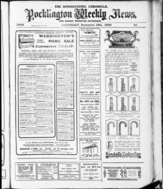 cover page of Howdenshire Chronicle published on September 18, 1926