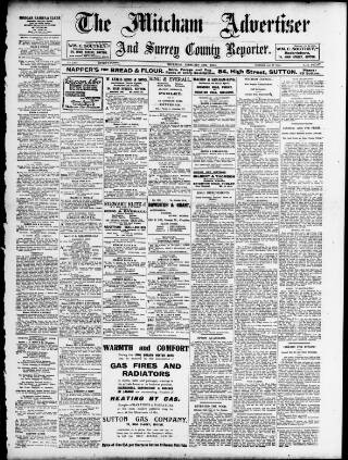cover page of Mitcham Advertiser published on February 28, 1924