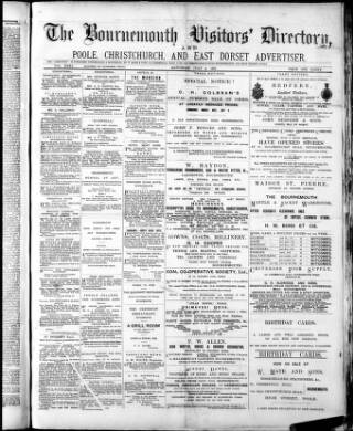 cover page of Bournemouth Times and Directory published on July 6, 1889