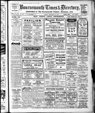 cover page of Bournemouth Times and Directory published on February 28, 1936