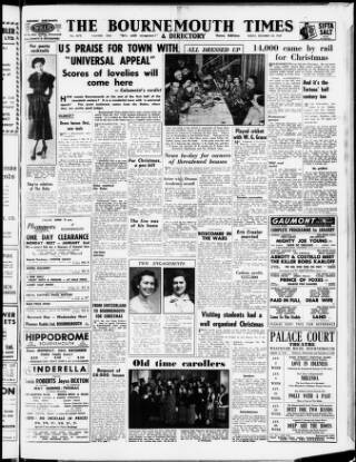 cover page of Bournemouth Times and Directory published on December 30, 1949