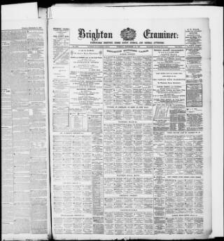 cover page of Brighton Examiner published on September 18, 1877