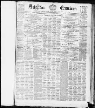cover page of Brighton Examiner published on December 30, 1879