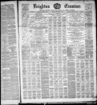 cover page of Brighton Examiner published on February 3, 1880
