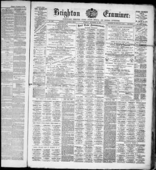 cover page of Brighton Examiner published on November 30, 1880