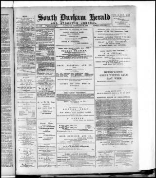 cover page of South Durham Herald published on February 28, 1885