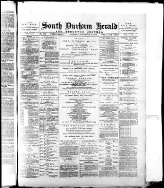 cover page of South Durham Herald published on September 18, 1886