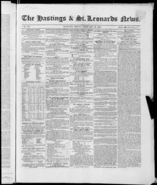 cover page of Hastings and St. Leonards News published on February 28, 1851