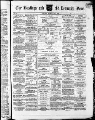 cover page of Hastings and St. Leonards News published on July 6, 1860
