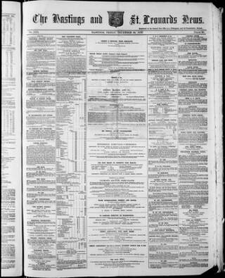 cover page of Hastings and St. Leonards News published on December 30, 1870