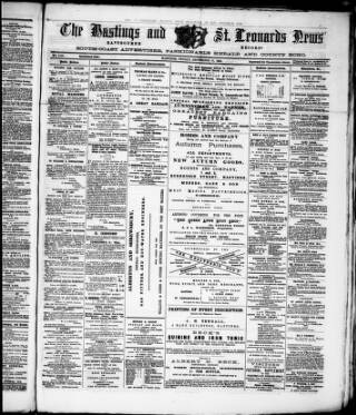 cover page of Hastings and St. Leonards News published on September 18, 1885