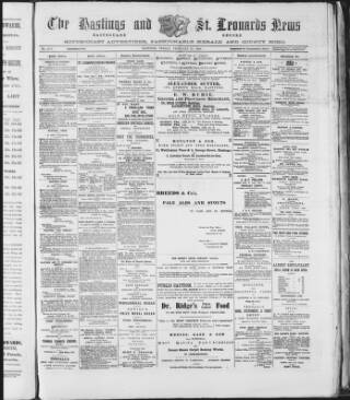 cover page of Hastings and St. Leonards News published on February 28, 1890