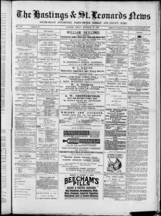 cover page of Hastings and St. Leonards News published on November 30, 1900