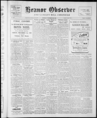 cover page of Heanor Observer published on November 30, 1950