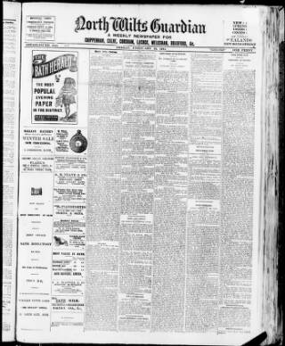 cover page of North Wilts Guardian published on February 28, 1913