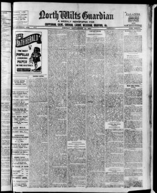 cover page of North Wilts Guardian published on September 18, 1914