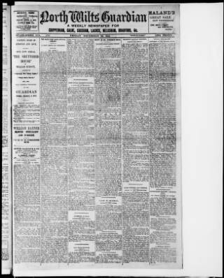 cover page of North Wilts Guardian published on December 29, 1916