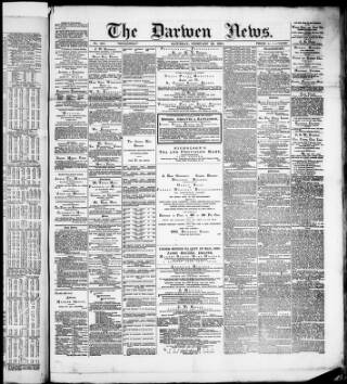 cover page of Darwen News published on February 28, 1880