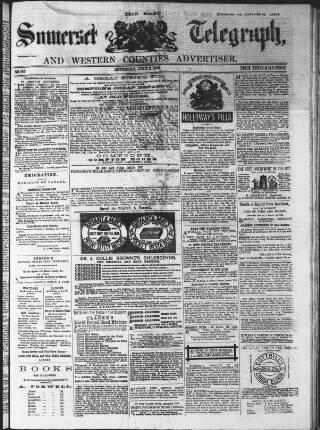 cover page of East Somerset Telegraph and General Advertiser published on July 6, 1872