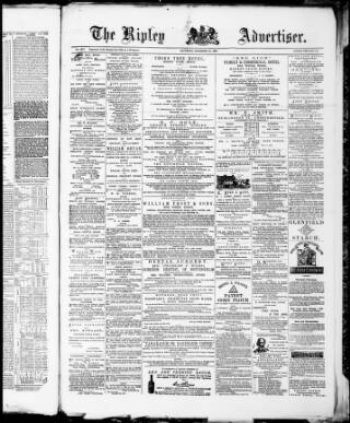 cover page of Ripley Advertiser published on December 30, 1876
