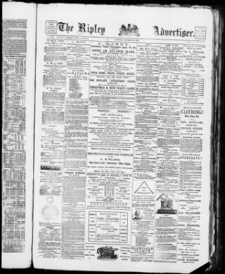 cover page of Ripley Advertiser published on November 30, 1878