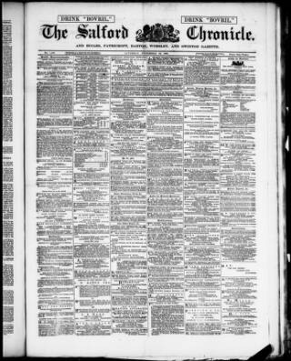 cover page of Salford Chronicle published on November 30, 1889