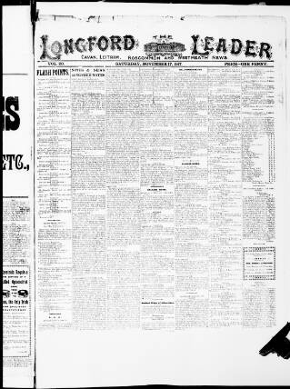 cover page of Longford Leader published on November 17, 1917