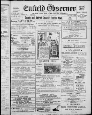 cover page of Enfield Gazette published on February 28, 1913