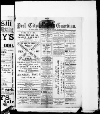 cover page of Peel City Guardian published on February 28, 1891