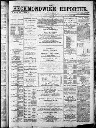 cover page of Heckmondwike Reporter published on December 21, 1889