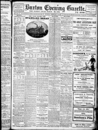 cover page of Burton Evening Gazette published on February 28, 1911
