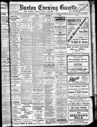 cover page of Burton Evening Gazette published on November 30, 1911
