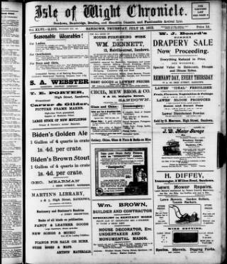 cover page of Isle of Wight Chronicle published on July 18, 1912