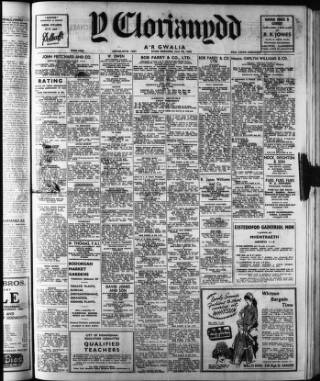 cover page of Y Clorianydd published on May 29, 1963