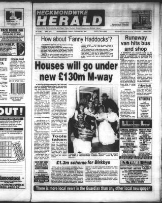 cover page of Heckmondwike Herald published on February 28, 1992