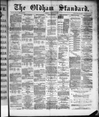 cover page of Oldham Standard published on February 23, 1889