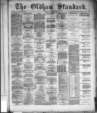 cover page of Oldham Standard published on November 30, 1889