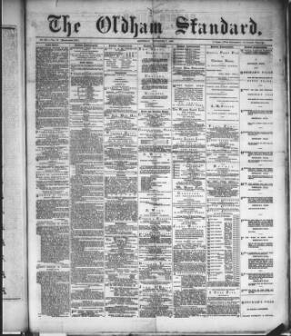 cover page of Oldham Standard published on December 7, 1889