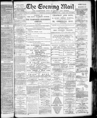 cover page of Southern Daily Mail published on September 18, 1889