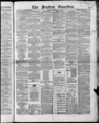 cover page of Preston Guardian published on February 28, 1863
