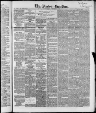 cover page of Preston Guardian published on November 30, 1864