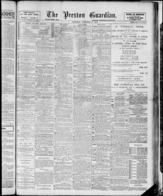 cover page of Preston Guardian published on September 12, 1914