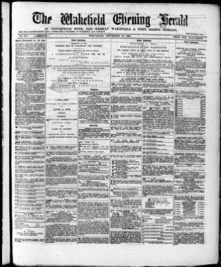 cover page of Wakefield Evening Herald published on September 18, 1889